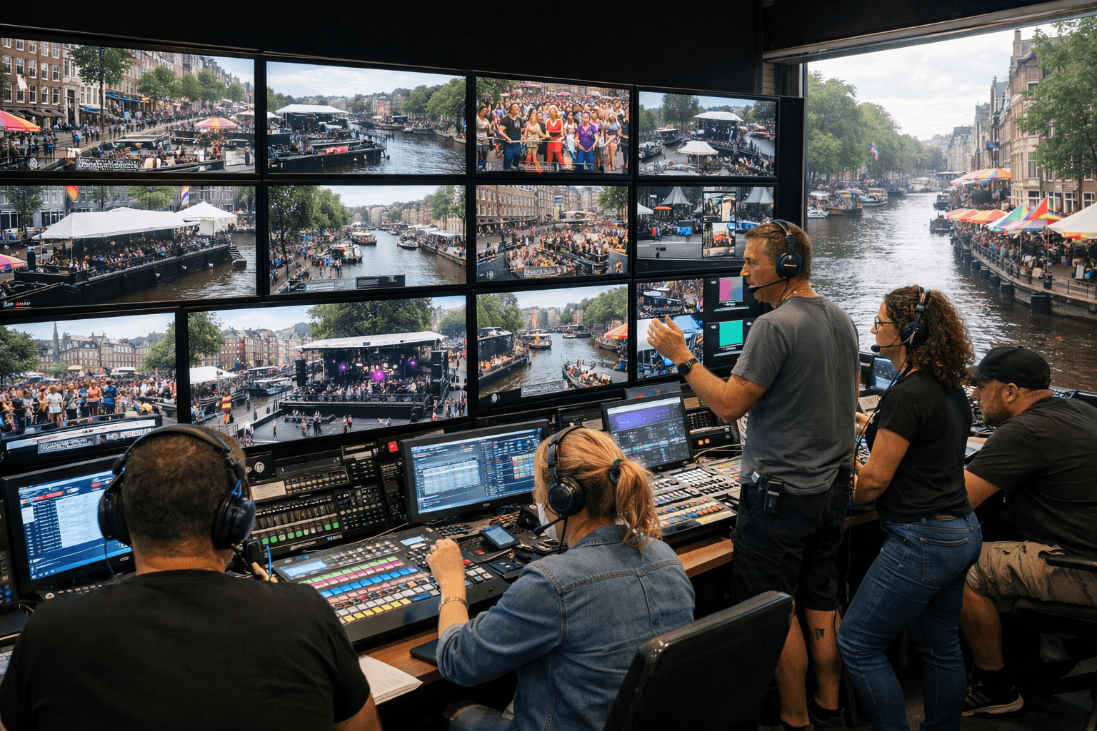 Pre-event broadcaster technical rehearsal for Pride coverage