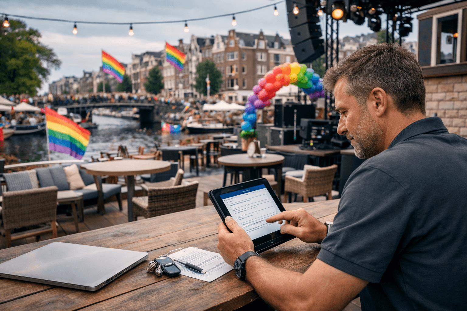 Venue manager submitting a route-side listening access request