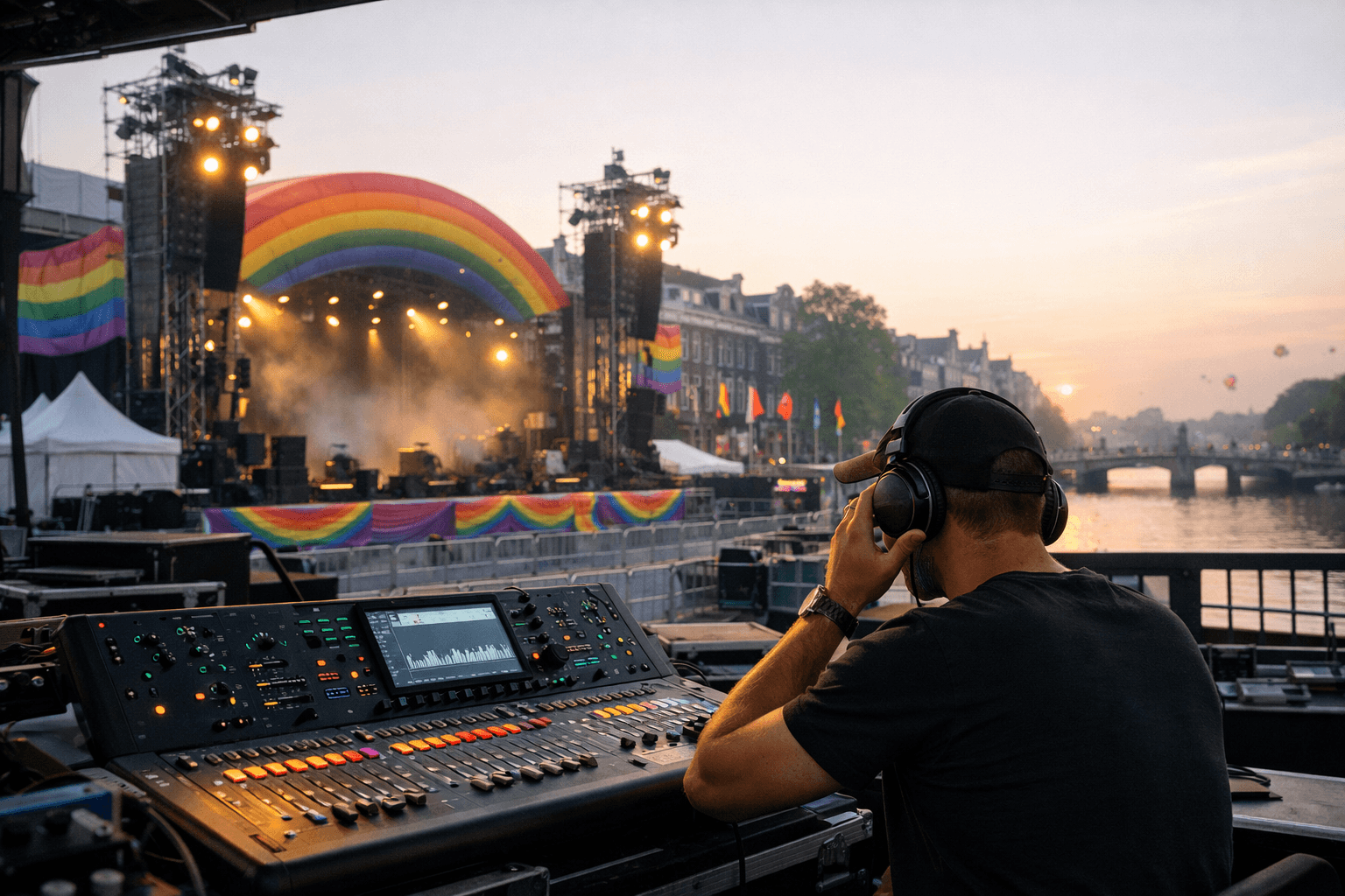 Venue operator confirming the setup before the route starts